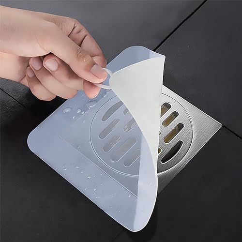 Silicone Tub Stopper Floor Drain Cover, 2 Pieces Sewer Anti-Odor Mat Deodorizing Drain Plugs for Kitchen, Bathroom and Laundry(8 x 8inch) - color: White/8*8 Inch/2-piece Set
