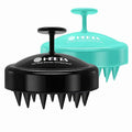 HEETA Scalp Massager Hair Growth 2-Pack, Soft Silicone Scalp Scrubber Shampoo Brush for Exfoliation Dandruff Removal Head Massage Stress Relax, Wet & Dry Use for Women Men Thick Thin Curly Hair Care - color: Whole Black & Green