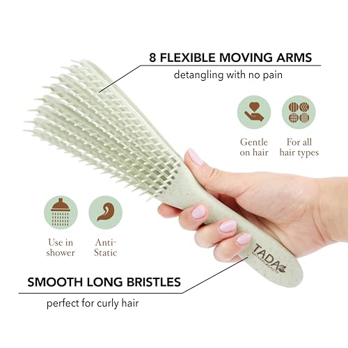 Flexible Detangling Hair Brush for Curly, Black Natural Hair, Afro Textured Size Adjustable Hairbrush (Green) - color: Green Flexible Brush