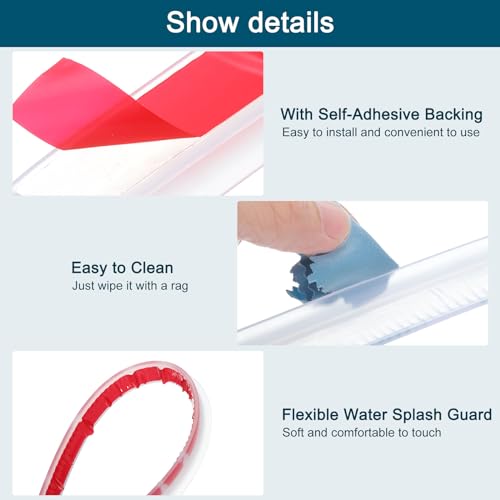 uxcell 78 Inch Collapsible Shower Barrier Stopper Water Splash Guard Blocker 79"Lx0.8"Wx0.5"H for Bathroom Kitchen Wet and Dry Separation, Clear - color: Clear, size: 79"Lx0.8"Wx0.5"H