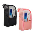 Standing Toiletry Bag, 2026 Upgraded Portable Lightweight Travel Toiletry Bag, Organizer Bag Cosmetic Zipper Pouch, Waterproof Dust-Free Stand-Up Small Toiletry Stationery Bag (Black + Pink) - color: Black + Pink