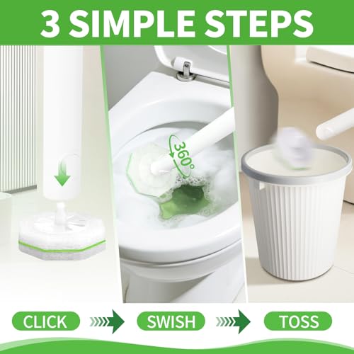 80 Count Toilet Bowl Wand Refills for Clorox, Disposable Toilet Brush | Compatible with Clorox Toilet System, Pre-Loaded Cleaner, 3-Layer Scrub Pads, 4X Cleaning Power , Light Scent - size: 80 Count Green