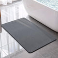 THMINS Dark Gray Stone Bath Mat with Rubber Bottom, 24''x16'' Diatomaceous Earth Shower Mat, Non Slip, Super Absorbent, Self-Quick-Drying, Easy to Clean for Bathroom/Ktichen - color: Darkgray 1 Pack