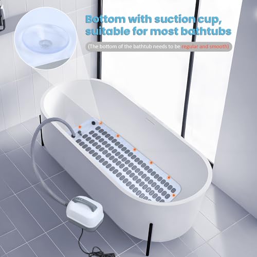 Bathtub Spa Mat with Bubble Jet Massager – Portable Full Body Waterproof Massage Mat, 6-Speed Bubbles, Remote Control & Non-Slip Suction Cups for Ultimate Relaxation