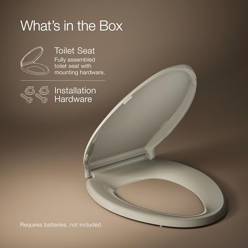KOHLER CACHET® Nightlight Soft Close Toilet Seat Elongated, ReadyLatch®, Grip-Tight Hardware, SANDBAR - color: Sandbar, size: Elongated