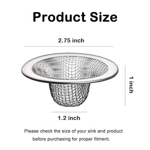 20Pcs Bathroom Sink Drain Strainer Screen Mesh, 2.75'' Stainless Steel Slop Basket Filter Trap Sink Drain Mesh Basket Hair Catcher Filter Cover for Lavatory RV Shower Floor Utility Drain - size: 2.75'' ( 20 Pcs)