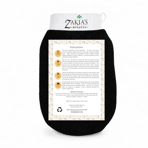 Original Kessa Exfoliating Glove - Charcoal Black - Microdermabrasion At Home Exfoliating Mits, Removes unwanted dead skin, dirt and grime and Keratosis Pilaris. Great for spray tan removal. (1 Unit) | Microdermabrasion, Removes dead skin, dirt and grime,