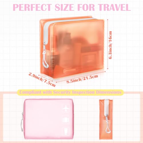 8 Pack TSA Approved Travel Toiletry Bags Frosted Translucent Leak-proof Cosmetic Makeup Bags for Women Men Travel Organizer Airport Security(Pastel,8.5 x 6.3 x 2.9 Inch) - color: Pastel, size: 8.5 x 6.3 x 2.9 Inch