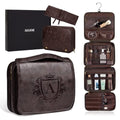 Personalized Dad Gifts from Daughter Son 3-in-1 Mens Toiletry Travel Bag, Unique Hanging Shaving Bag Valentines Easter Fathers Day Birthday Gifts for Men Father New Dad Grandpa Dark Brown A - color: Dark Brown, style: A