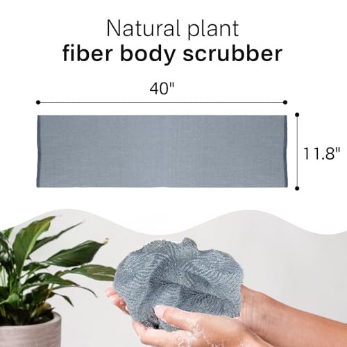 Yiclick Exfoliating Washcloth Towel- Exfoliating Body Scrubber Exfoliator, Back Scrubber for Shower Bath, Exfoliate Rags Wash Cloths, Loofah Lufa Sponge, Body Scrub & Exfoliation Women Men - color: Silver