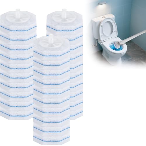 30 Count Unscented Preloaded Toilet Wand Refills for Most Wand Handles