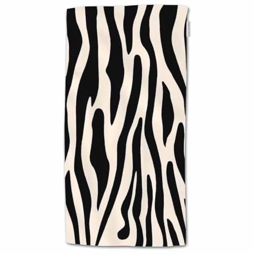 HGOD DESIGNS Zebra Towels, African Zebra Print Black and White Pattern 100% Cotton Soft Bath Kitchen Hotel Spa Towels 15"X30" - color: Towel-45