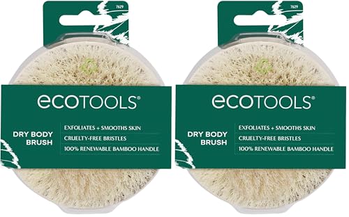 EcoTools Dry Body Brush, For Post Shower & Bath Skincare Routine, Removes Dirt & Promotes Blood Circulation, Helps Reduce Appearance of Cellulite, Eco-Friendly, Vegan & Cruelty-Free, 1 Count - size: 1 Count (Pack of 2)