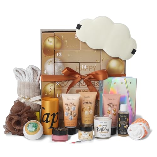 Birthday Bath Gifts, Spa Gift Basket for Women & Men Birthday Spa Gift Box | Home Spa Set, Beauty Personal Care Bath Essentials, Butter, Candle, happy birthday gifts box for women bath and body care