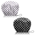 2 PCS Shower Cap Reusable Waterproof Adjustable Double Layer Elastic Dry Hair Bathing Caps Aesthetic Cute for Women Girls-Purple Black Gray - color: H-2-Purple Black Gray