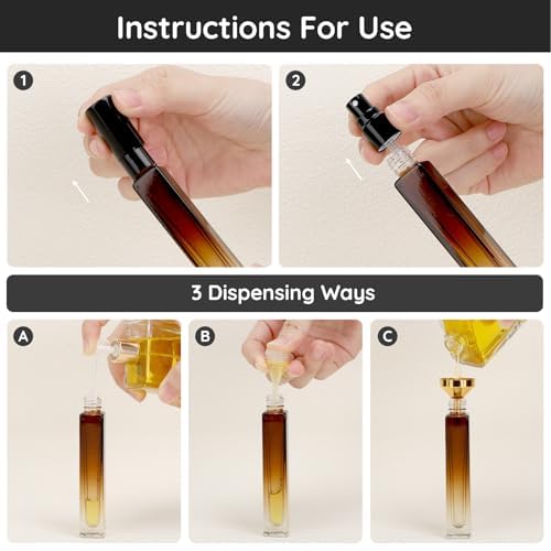 Segbeauty 10pcs 0.34oz Travel Perfume Bottle, 10ml Empty Refillable Glass Perfume Atomizer, Portable Cologne Dispenser Spray Bottle Travel Size Sample Bottles Sprayer Fragrance Making Kit Amber - color: Amber, style: Bulk Mini Bottles
