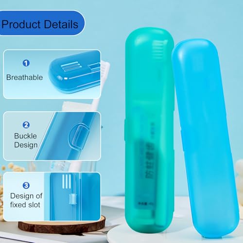 2 Pack Toothbrush Travel Case, Breathable Toothbrush Travel Holders, Tongue Scraper Case, Compact Portable Toothbrush Holder for Travel, Vacation, Camping, Gym, Business Trips, Office, Cruise - color: Light color