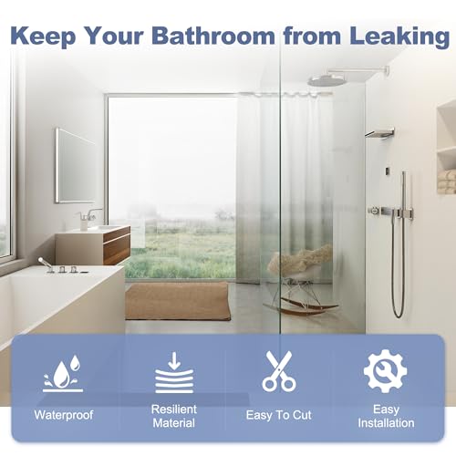 Frameless Shower Door Seal Set for 1/4 Inch Glass Doors - 2-Pack Bottom Seal and 2-Pack Side – Stop Shower Leaks and Create a Water Barrier (1/4” x 39”)