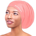Extra Large Silicone Swim Cap for Long Hair and Protective Styles–Waterproof Swimming Cap for Men and Women with Dreadlocks, Weaves, Extensions, Braids, Curls, and Afros–Keep Hair Dry - color: Pink