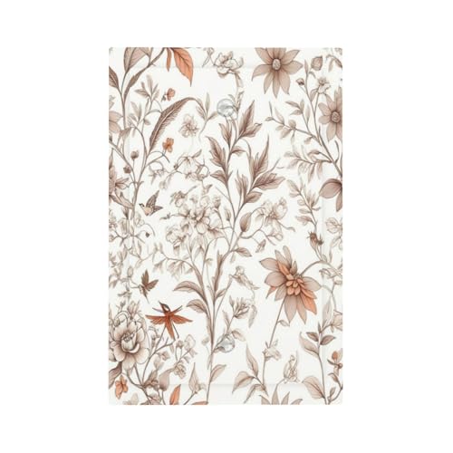Light Switch Cover Boho Floral Beige Flower And Leaf Botanical Decorative Switch Plates 1 Gang Blank No Device Outlet Covers Electrical Wall Plates for Bathroom Bedroom Decor - color: Boho Floral Beige Flower And Leaf Botanical, size: No Device Blank - 5