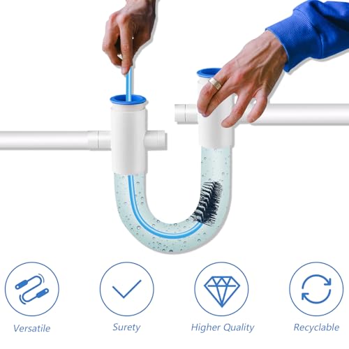 2 PCS Condensate Flexible Drain Brush, 15.7 in Nylon and PVC Drain Line Cleaning Brush, Keep Condensate Traps Clean, for AC Condensate P Trap, Dirt Clean Condensate Drain Trap - style: 2 PCS 15.7 In