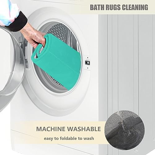 Memory Foam Bath Rugs 3 Piece Thick Soft Bath Mats for Bathroom Water Absorbent Bath Shower Rugs with Non-Slip PVC Bottom,Lake Blue - color: Lake Blue