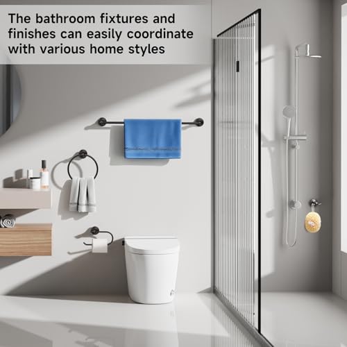 Formosa Design Hardware Classic 4-Piece Bathroom Accessories Set, 24-inch Towel Bar, Toilet Paper Holder, Towel Ring, and Robe Hook, Durable Zinc Alloy & Stainless Steel, (Oil Rubbed Bronze Finish) - color: Oil Rubbed Bronze