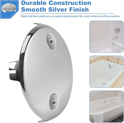 Overflow Faceplate Tub Drain Trim Kit (Silver 2) - color: Silver 2