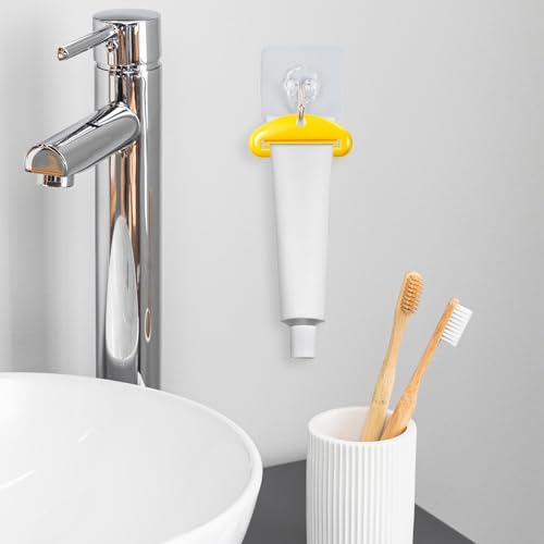 JJUNW 12Pcs Toothpaste Squeezers Bulk, 4 Colors Toothpaste Clips Tube Squeezer Dispenser, Toothpaste Rollers Clips for Hair Gel,Hand Cream, Paint Tubes, Cosmetics, Bathroom