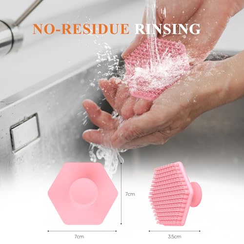 VWMYQ Silicone Face Scrubber for Men, Gentle Exfoliator Pad & Massager, Facial Cleansing Brush Silicone Face Wash Brush Removes Dead & Dry Skin（Pink） - color: Pink