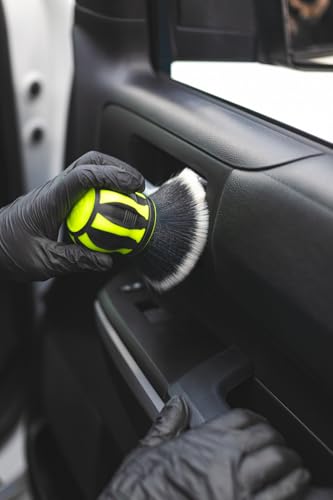 Detail Factory - Curveball XL Synthetic Brush - Ultra Soft Bristles, Comes with Storage Rack, Covers Large Area Inside or Outside Vehicles - Octane Ectoplasm - color: Black/Lime