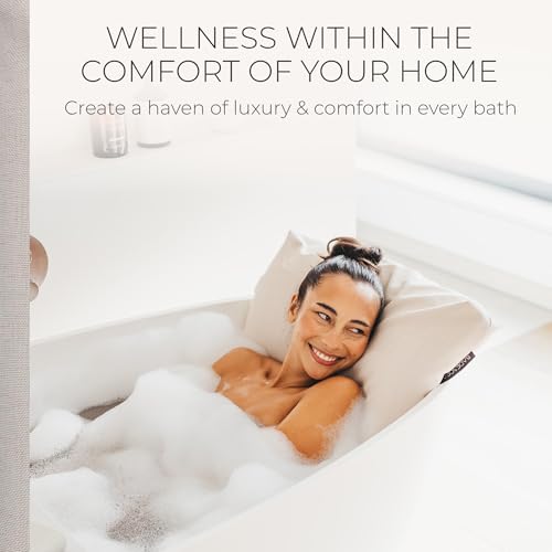 BADESOFA® Luxury Bath Pillow S in Ivory Pearl, Thick & Quick-Drying | Premium Bath Pillows For Tub, Spa Cushion for Comfortable Head and Neck Support, Luxury Bath Gift - color: Ivory Pearl, size: Small (Single Pillow)