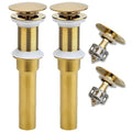 Rockgoya Bathroom Sink Drain, 2 Pack Gold Drain Stopper Bathroom Sink Without Overflow, Pop Up Drain Assembly with Detachable Strainer Basket, Built-in Anti-Clogging Strainer,Stainless Steel - color: Gold-2 Pack, style: Without Overflow