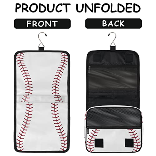 Travel Hanging Toiletry Bag for Women Men Baseball Cosmetic Bag Waterproof Makeup Organizer for Accessories, Shampoo, Full Sized Container, Toiletries for Bathroom Shower - color: A-001