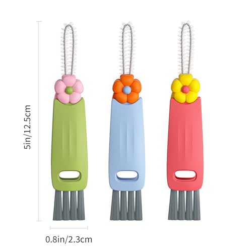 HRXFOZ 3 in 1 Multifunctional Cleaning Brush, Crevice Cleaner for Bottle Gap Tight Spaces, Portable Cup Lid Cleaner (6 PCS) - color: 6 Pcs