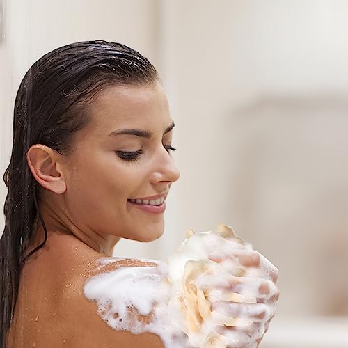 Fishent Loofah - Bath Sponge, 3 Pack 60G Large Shower Mesh Ball Soft Pouf Body Scrubber, Shower Loofah Fits for All Skin Types - style: 60g-White
