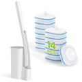IVYROLL Toilet Bowl Cleaner Wand with 14 Refills, Disposable Toilet Brush Set with Holder, Cleaning System Starter Wand Kit, Bathroom Cleaning Set - size: 1 Count (Pack of 1)