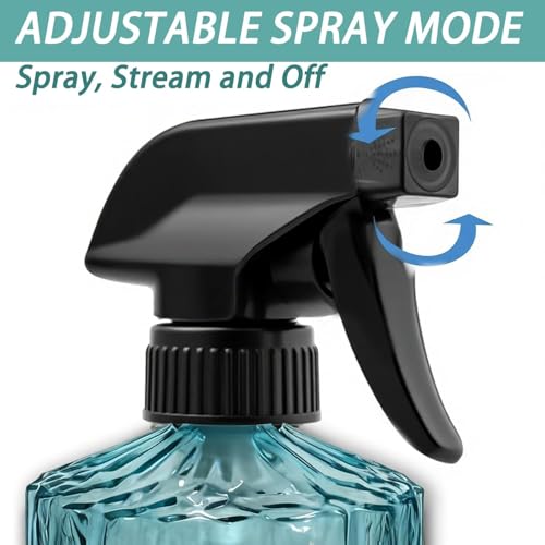 Glass Plant Mister Bottle, 15oz Refillable Water Bottle Spray, Handheld Water Spray Bottle with Reusable Adjustable Mist Nozzle for Indoor Flowers, Outdoor Gardening, Cleaning, Hair & Pets Care (Blue) - color: Blue
