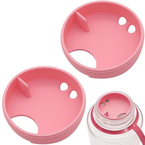 Splash Guards Compatible with 32 oz Wide Mouth Bottles with a 53 mm Inner Opening, Wide Mouth Water Bottle Accessories, Not for 16 oz or Narrow Mouth Bottles - color: Sakura Pink 2 Pack