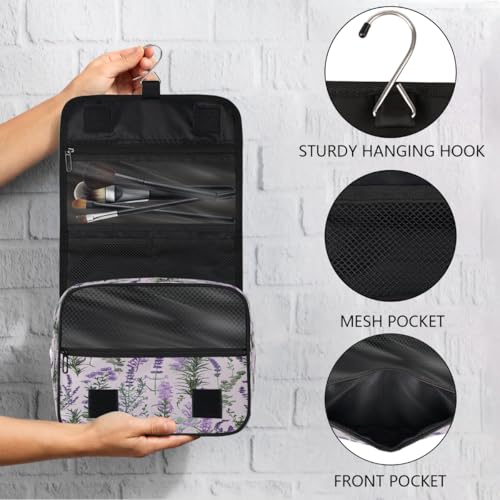 Travel Hanging Toiletry Bag for Women Girl Kinds Of Purple Tulip Flowers Cosmetic Bag Waterproof Makeup Organizer for Accessories, Shampoo, Full Sized Container, Toiletries for Bathroom Shower - color: E 08