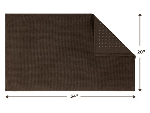 Cotton Paradise 100% Cotton Turkish Bathmat Rug, Soft Absorbent Quick Dry Non Slip, 20x34 Bathmat Rug, Chocolate Brown - color: Chocolate Brown, size: 1 PC 20x34"