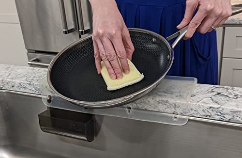 SiliProducts SiliSink Silicone Edge Guard for Kitchen Sink - Fits 3.75” - 4” Wide - The Original Silicone Sink Edge Protector with Sponge Caddy - Splash Guard, 14” Frosted Matte - color: Frosted Matte, size: 4in x 14in