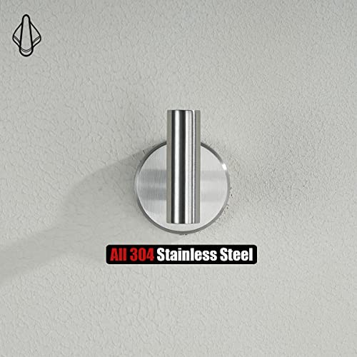 JQK Bath Hardware Towel Bar Accessory Set, 5-Piece Bathroom Accessories Fixtures Set Brushed Finished Wall Mount Includes 24" Towel Bar, 9" Hand Towel Bar, Toilet Paper Holder, Robe Hook x2, BAS105-BN - color: Brushed
