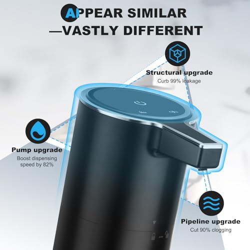 Automatic Soap Dispenser Liquid Touchless: 13.52oz/400ml Wall USB Rechargeable - 4-Level Adjustable Modern Electric Hand Soap Dispenser - Kitchen Bathroom Kids Family Black - color: Black Liquid