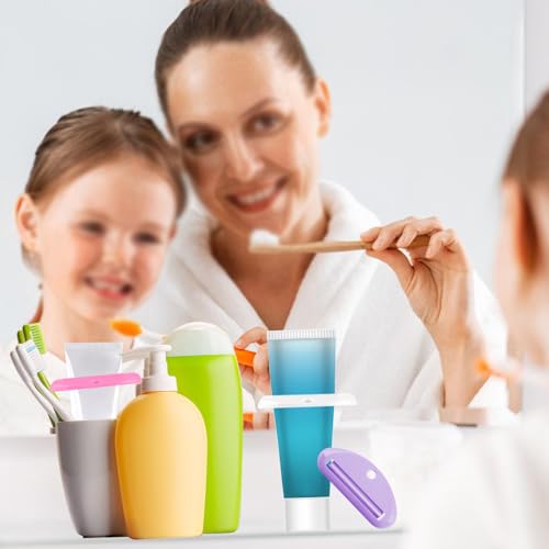 4 Pcs Toothpaste Squeezer,Plastic Toothpaste Tube Squeezer Toothpaste Dispenser Hanging Toothpaste Clip Toothpaste Holder for Bathroom,Suitable for Toothpaste Cream Cosmetics and Paint(Colorful)