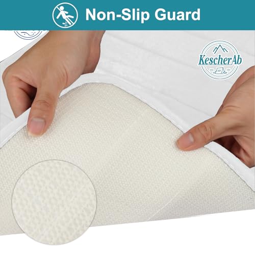 Bathroom Rugs Set 2 Piece Thicker Memory Foam Bath Mat Set Non Slip Quick Dry Machine Washable White Bath Rugs for Bathroom Floor, Tub and Shower, 19"x31"+15"x23" - color: White, size: 31" X 19" + 23" X 15"