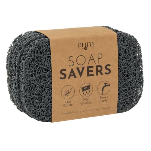 S&T INC. Bar Soap Holder for Kitchen, Bathroom, and Soap Dish, 4 Pack, Dark Grey, 2.9 inches by 4.4 inches - color: Grey, size: 4 Pack