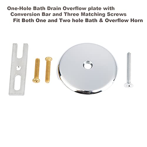 Artiwell Push & Lock Tub Trim Set with Single-Hole Overflow Faceplate, Bathtub Conversion Kit Assembly with Conversion Bar, Universal Fine/Coarse Thread, No Putty Installation (Chrome Plated) - color: Chrome Plated