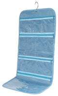 Foldable Clear Hanging Travel Toiletry Bag Cosmetic Organiser Storage - color: Blue