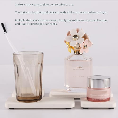 NiuYichee Set of 4 Diatomite Coasters, Quick-Drying Water Absorbing Stone Tray Bathroom & Kitchen Counter